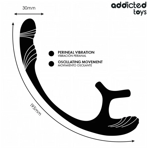 Addicted Toys Anal Vibrator with Testicle Stimulator and 360° Wave Motion
