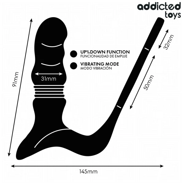 Addicted Toys Up&down Prostatarand met stoot- en vibratiefunctie