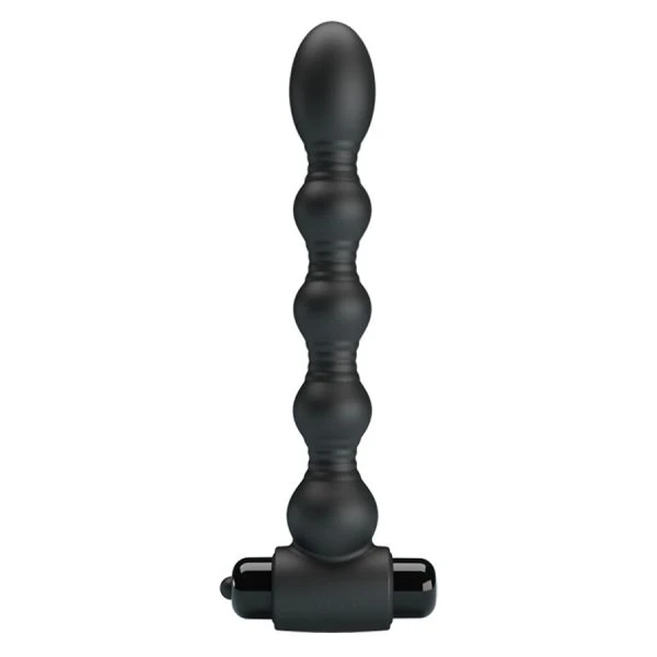 MR Play Trillende anaalplug met kralen, siliconen, zwart MR Play Trillende anaalplug met kralen, siliconen, zwart
