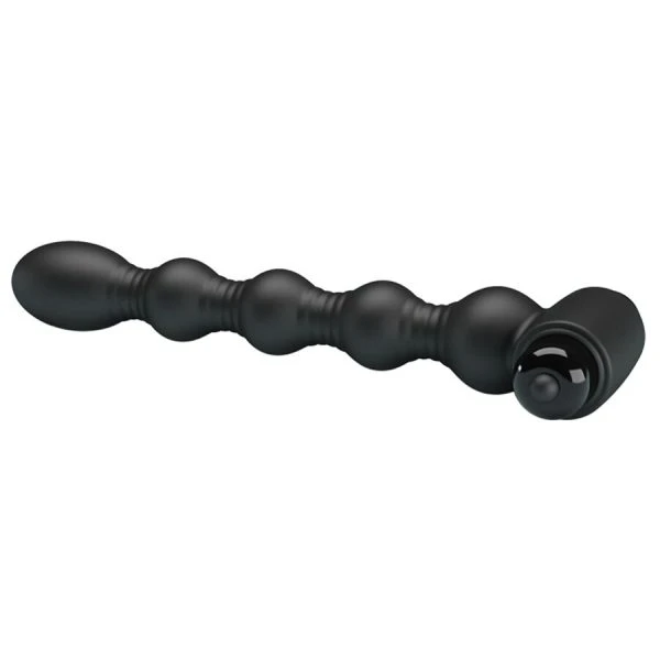 MR Play Trillende anaalplug met kralen, siliconen, zwart MR Play Trillende anaalplug met kralen, siliconen, zwart