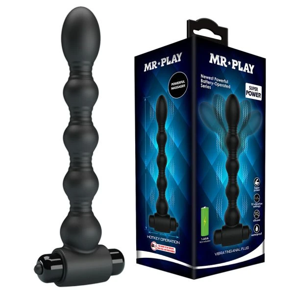 img_220010_990873e0b997c71ab822f097893b855b_1.jpg MR Play Trillende anaalplug met kralen, siliconen, zwart