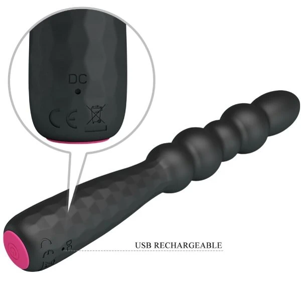 MR Play Flexible Vibrating Anal Plug, black
