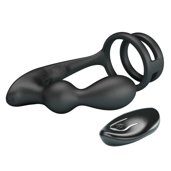 MR Play Vibrerende anaalplug met penising en afstandsbediening zwart