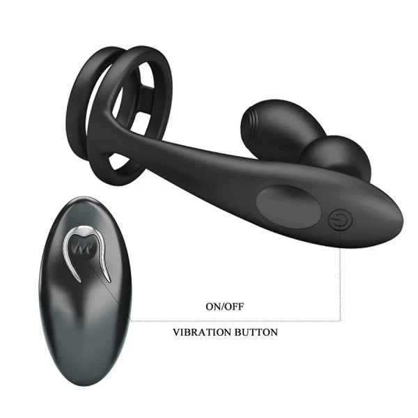 MR Play Vibrerende anaalplug met penising en afstandsbediening zwart