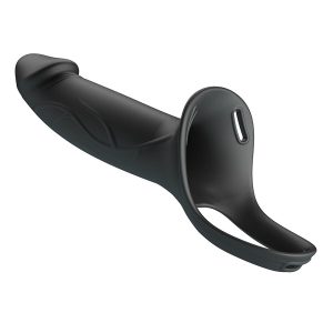 Harness Collection Pretty Love Landon Black Vibrating Strap-on Dildo 18 cm – Bild 4
