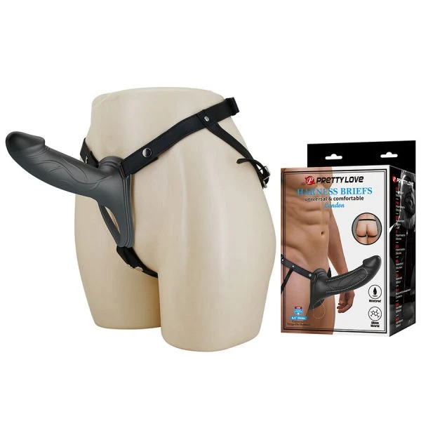 Harness Collection Pretty Love Landon Black Vibrating Strap-on Dildo 18 cm