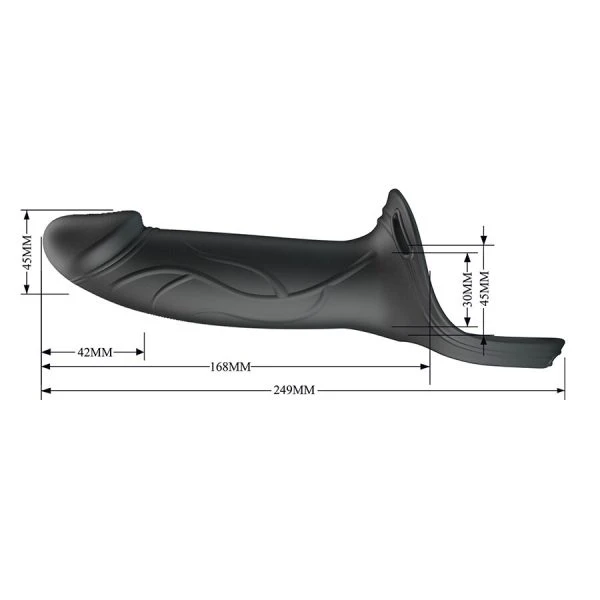 Harness Collection Pretty Love Landon Black Vibrating Strap-on Dildo 18 cm