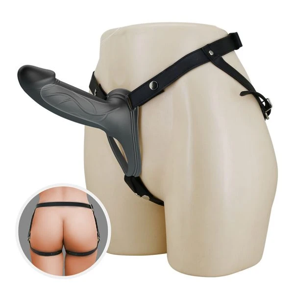 Harness Collection Pretty Love Landon Black Vibrating Strap-on Dildo 18 cm