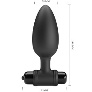 MR Play Super Power Anal Plug met vibratie, siliconen, zwart MR Play Super Power Anal Plug met vibratie, siliconen, zwart - Afbeelding 8