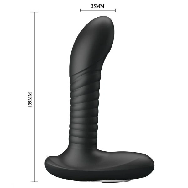 MR Play Prostaatmassageapparaat met Rotatie en Trilling, Siliconen, zwart MR Play Prostaatmassageapparaat met Rotatie en Trilling, Siliconen, zwart