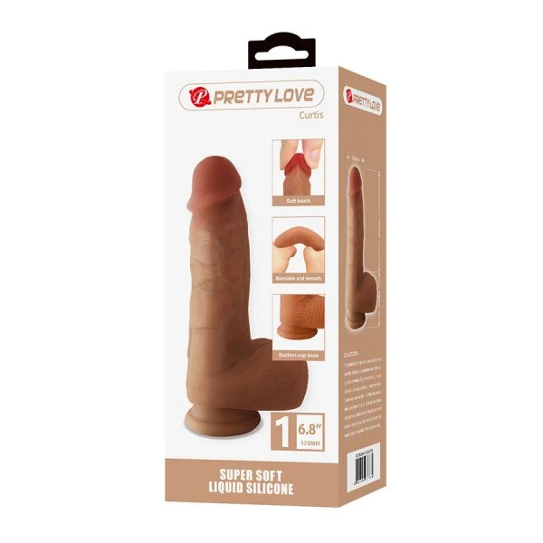Pretty Love Siliconen Dildo Curtis realistisch met zuignap huidskleur Pretty Love Siliconen Dildo Curtis realistisch met zuignap huidskleur