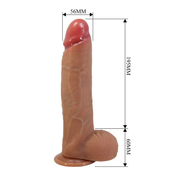 Pretty Love Mendel Silikon-Dildo met zuignap, natuurlijke vorm
