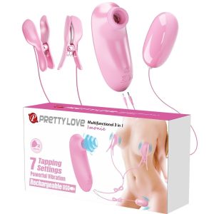 FUN Toys Pretty Love Imonie 3-in-1 Set met tepelklemmen, klopperstimulator en vibrator FUN Toys Pretty Love Imonie 3-in-1 Set met tepelklemmen, klopperstimulator en vibrator - Afbeelding 2