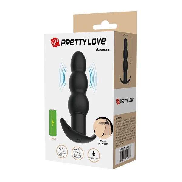 Anal Toys Pretty Love Aeaeas vibrerende anaalplug siliconen zwart