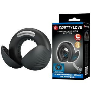 FOR HIM Pretty Love Quentin Penisring met testikelstimulator, siliconen FOR HIM Pretty Love Quentin Penisring met testikelstimulator, siliconen - Afbeelding 2