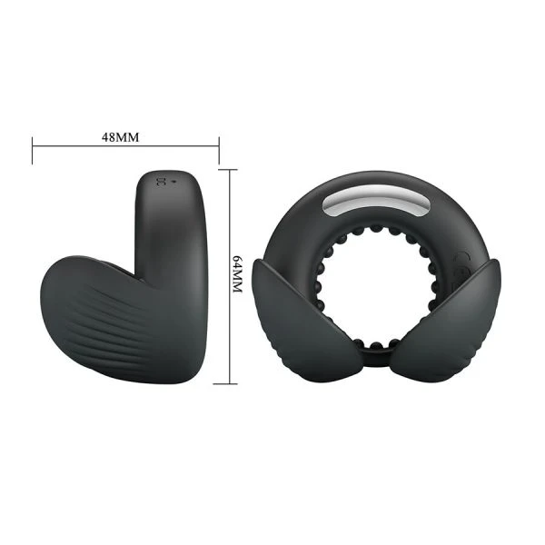 FOR HIM Pretty Love Quentin Penisring met testikelstimulator, siliconen