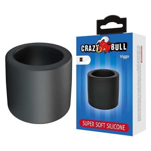 Crazy Bull Viggo Penisvergroteringsring van siliconen zwart