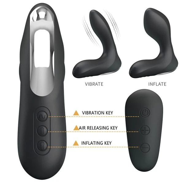 MR Play Prostaatmassageapparaat opblaasbaar met vibratie zwart