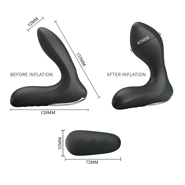 MR Play Prostaatmassageapparaat opblaasbaar met vibratie zwart