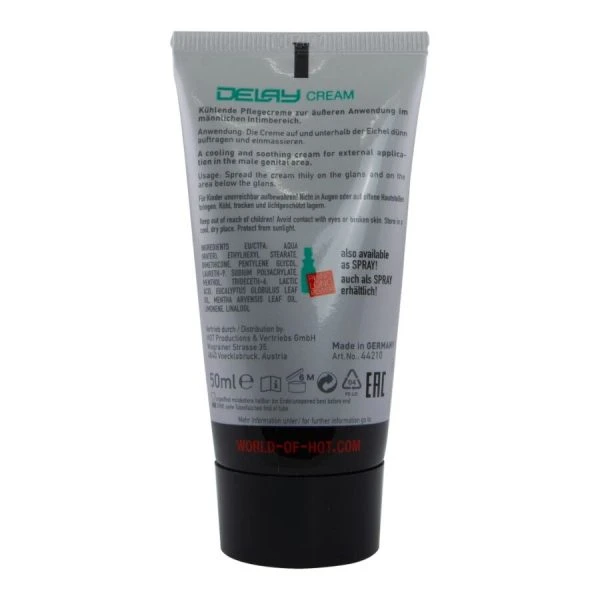 HOT Vertragingscrème met verkoelende natuur extracten 50 ml HOT Vertragingscrème met verkoelende natuur extracten 50 ml