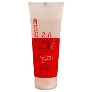 HOT Massage- und Gleitgel 2in1 Erdbeerduft 200 ml