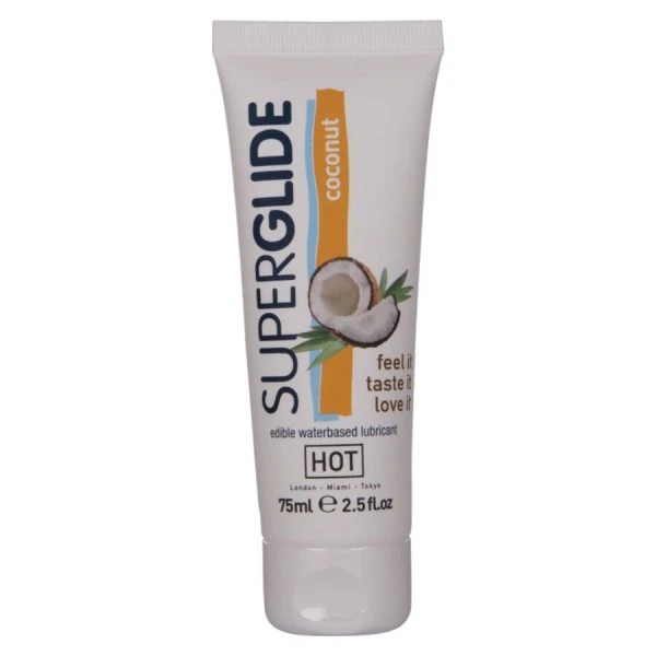 HOT Superglide eetbaar glijmiddel op waterbasis met kokossmaak, 75 ml