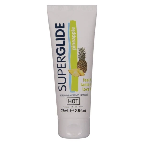 HOT Superglide Eetbare Glijmiddel op Waterbasis Ananas 75 ml