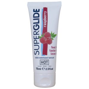 HOT Superglide edible water-based lubricant with raspberry flavor, 75 ml HOT Superglide edible water-based lubricant with raspberry flavor, 75 ml - Image 1