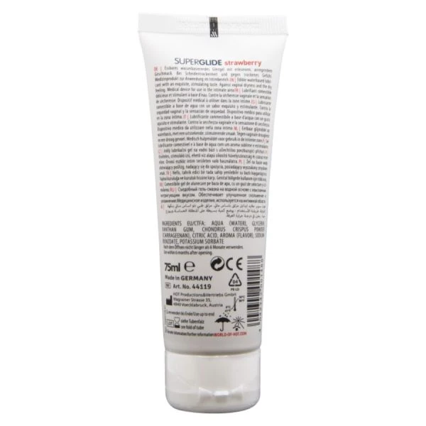 HOT Superglide Eetbaar Glijmiddel op Waterbasis Aardbei 75 ml
