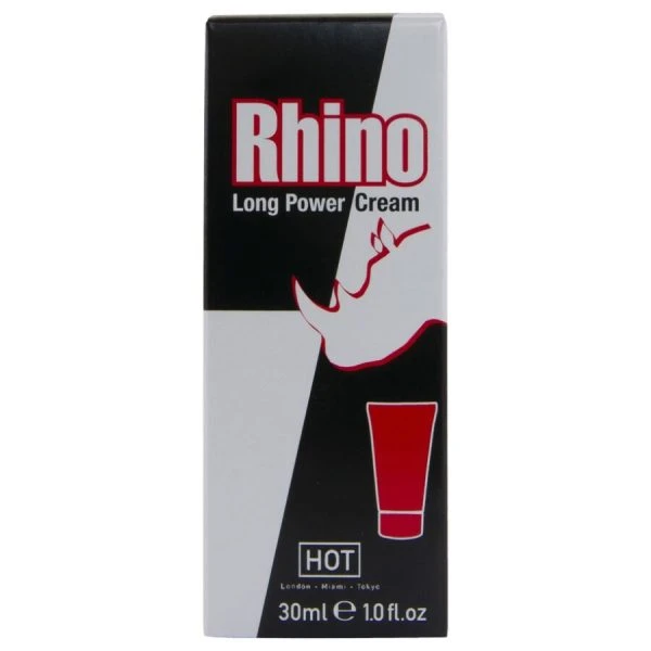 HOT Rhino Long Power Cream 30 ml – Vertragingscrème voor mannen met Ginkgo