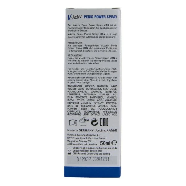 HOT V-aktiv Penisspray voor mannen met stimulerende werking 50 ml HOT V-aktiv Penisspray voor mannen met stimulerende werking 50 ml