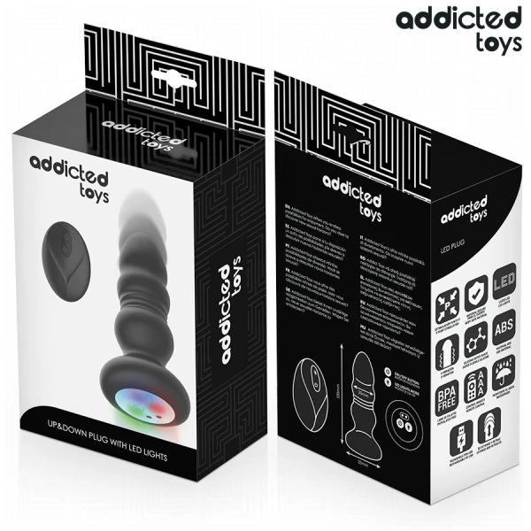 Addicted Toys Anale Vibrator met Stootfunctie en LED, 11,9 cm