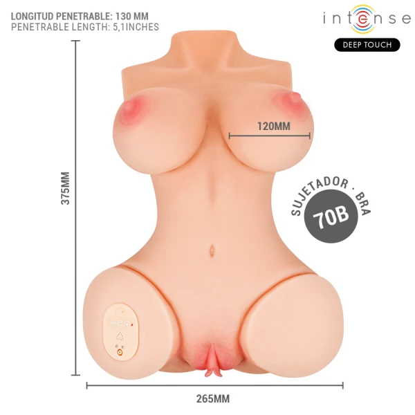 Intense Bodies & Masturbators Masturbator-Torso Deep Touch mit Vibration und Wärme