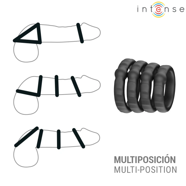 Intense FOR HIM Penisring-Set met 4 ringen Model 10 Intense FOR HIM Penisring-Set met 4 ringen Model 10