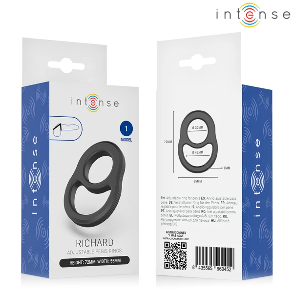 Intense FOR HIM Dubbele Penisring ergonomisch ontwerp 7,2 cm x 5,5 cm