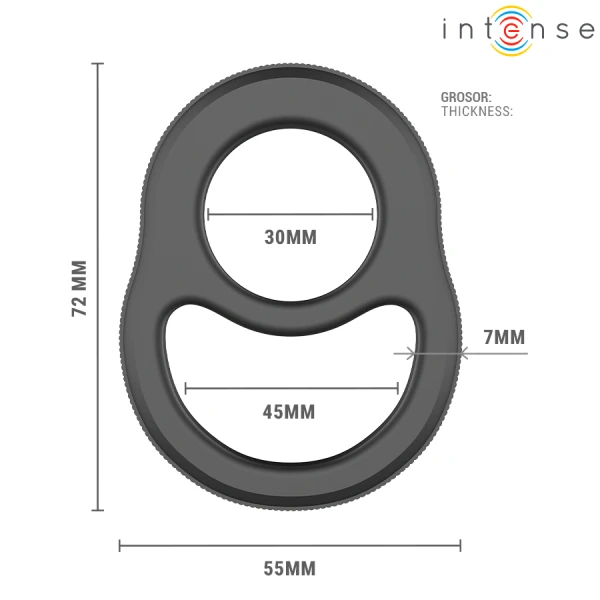 Intense FOR HIM Dubbele Penisring ergonomisch ontwerp 7,2 cm x 5,5 cm