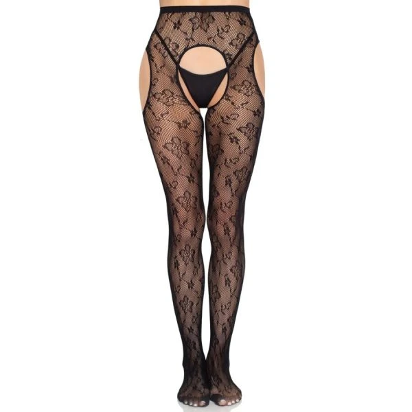 LEG Avenue Hosiery Netkousen met jarretels 1967 Bloom Zwart