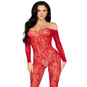 LEG Avenue Bodystockings Kanten-bodystocking rood universele maat LEG Avenue Bodystockings Kanten-bodystocking rood universele maat - Afbeelding 1