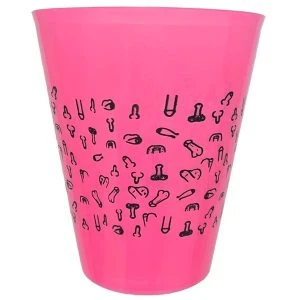 Diablo Picante Party Cup with Penis Motifs, Fuchsia 500 ml