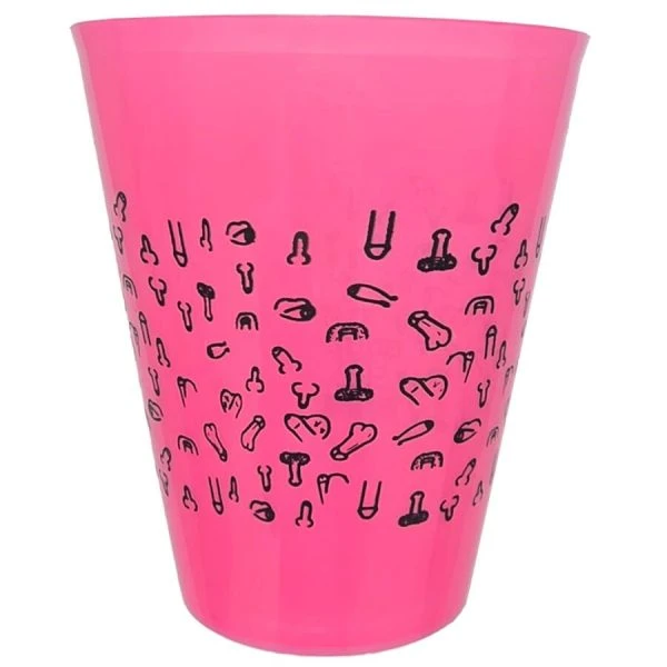 Diablo Picante Partybeker met Penis-motieven, fuchsia 500 ml
