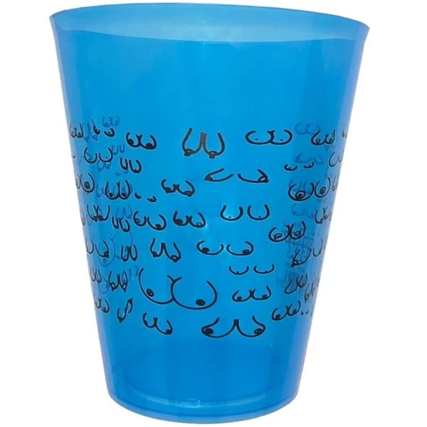 Diablo Picante Partybeker 500 ml met borstmotief, blauw