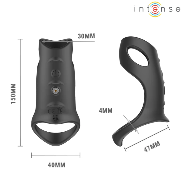 Intense FOR HIM adjustable penis ring with stimulation extension