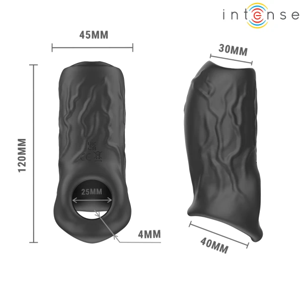 Intense FOR HIM Penisring met omhulsel en vibratie Sean Model 13