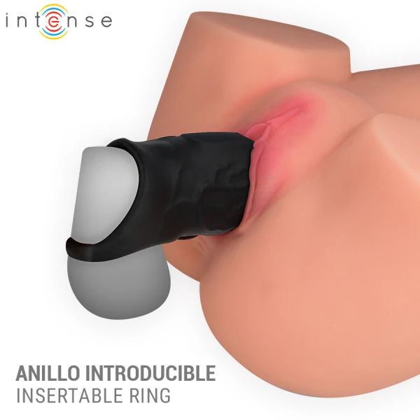 Intense FOR HIM Penisring met omhulsel en vibratie Sean Model 13