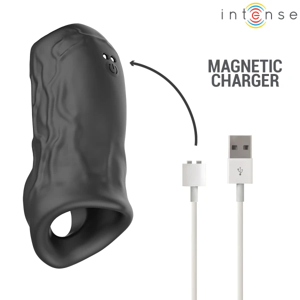 Intense FOR HIM Penisring met omhulsel en vibratie Sean Model 13