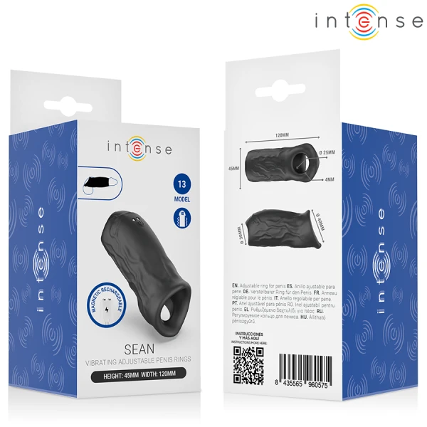 Intense FOR HIM Penisring met omhulsel en vibratie Sean Model 13