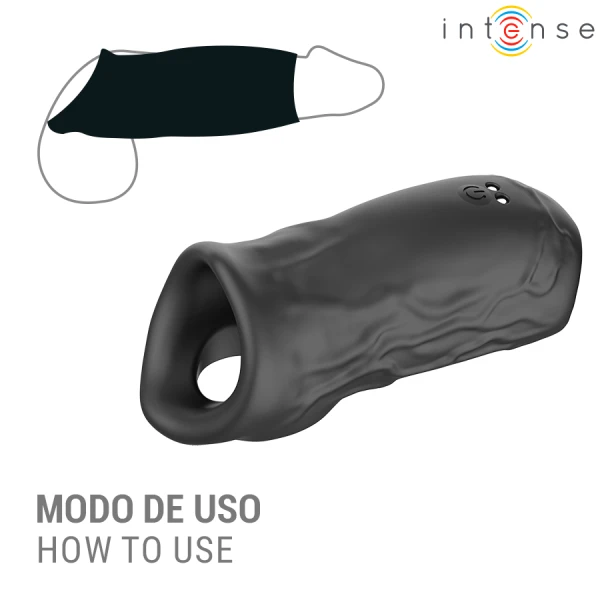 Intense FOR HIM Penisring met omhulsel en vibratie Sean Model 13