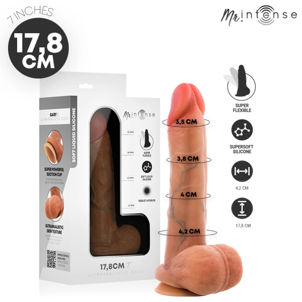 MR. Intense Dildos Silikon-Dildo Gary S mit Hoden 17,8 cm