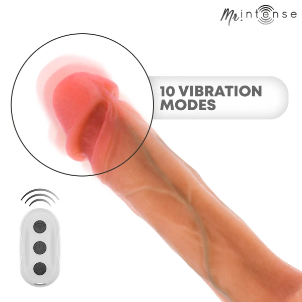 Mr. Intense siliconen dildo Bradley met warmte-effect en afstandsbediening