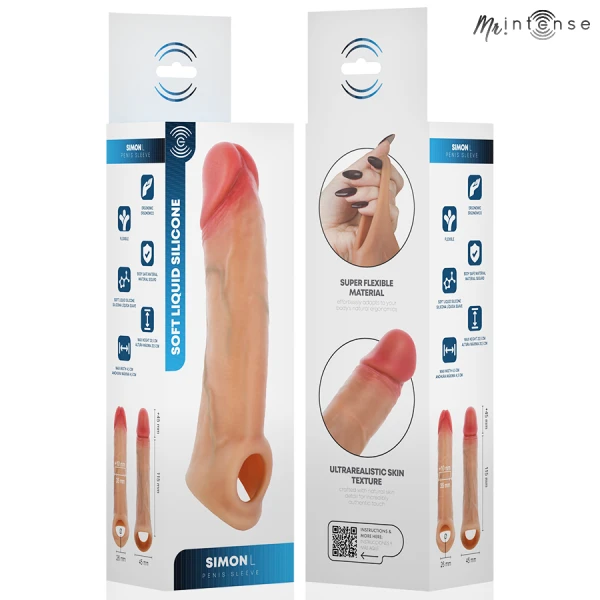MR. Intense Penis Accessories Silikon-Penishülle Simon L 16 cm, 4,5 cm Durchmesser